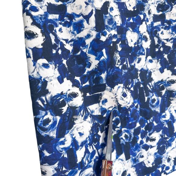 MM Lafleur The Cobble Hill Floral Print Cotton Pencil Skirt Blue Navy White 10 - Picture 13 of 13